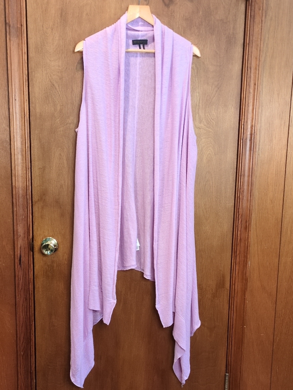 Donna Karan 100% Linen Draped Sleeveless Sweater Cardigan Size XS/S